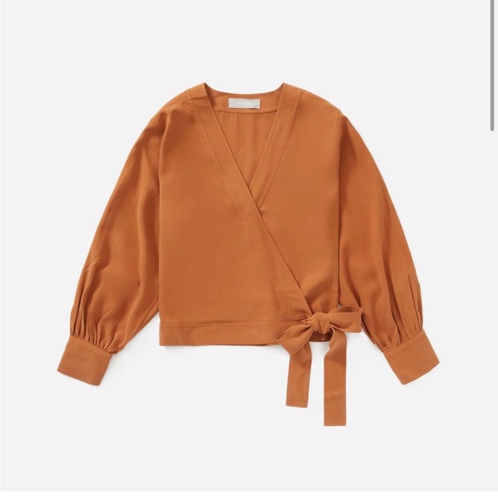 Everlane | Washable Silk Wrap Top - Picture 3 of 10
